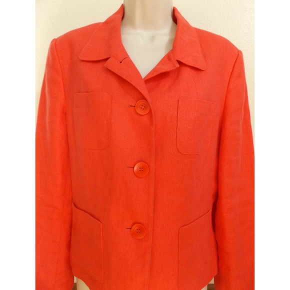 Talbots Jackets & Blazers - # TALBOTS Irish Linen Coral Blazer Size 12